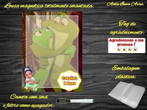 Lousa Magnética Princesa e o Sapo com Embalagem