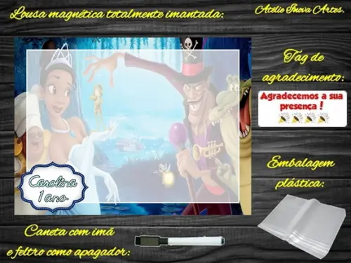 Lousa Magnética Princesa e o Sapo com Embalagem