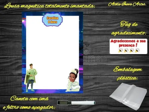 Lousa Magnética Princesa e o Sapo com Embalagem