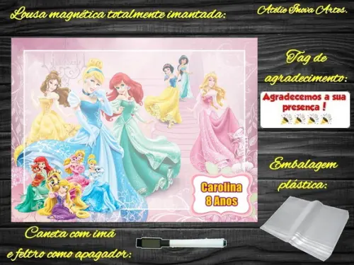 Lousa Magnética Princesas da Disney com Embalagem