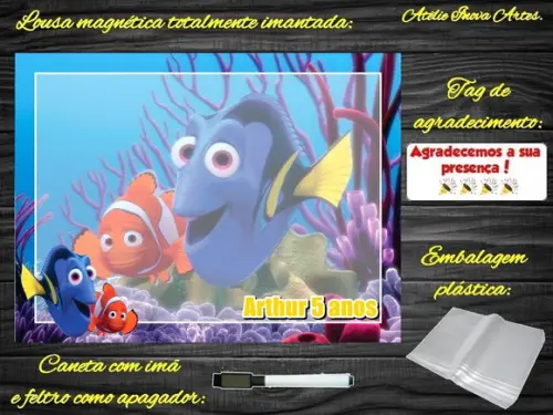 Lousa Magnética Procurando o Nemo com Embalagem