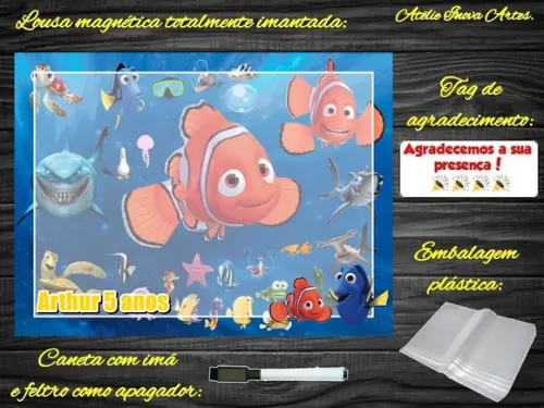 Lousa Magnética Procurando o Nemo com Embalagem