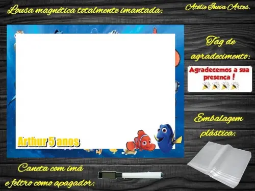 Lousa Magnética Procurando o Nemo com Embalagem
