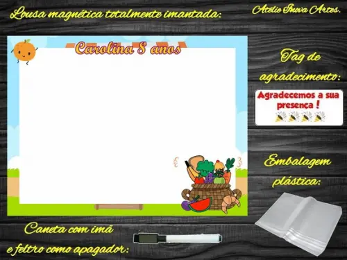 Lousa Magnética Quitandinha com Embalagem