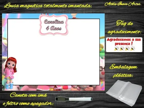 Lousa Magnética Rainbow Ruby com Embalagem