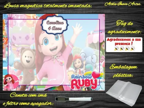 Lousa Magnética Rainbow Ruby com Embalagem