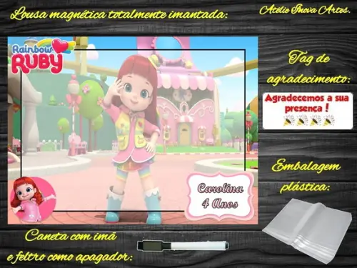 Lousa Magnética Rainbow Ruby com Embalagem