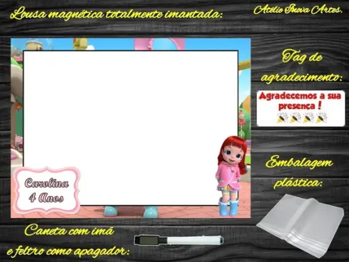 Lousa Magnética Rainbow Ruby com Embalagem