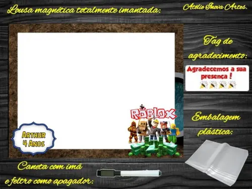 Lousa Magnética Roblox com Embalagem