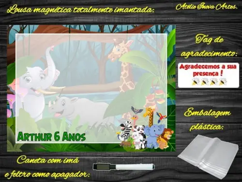Lousa Magnética Safari com Embalagem
