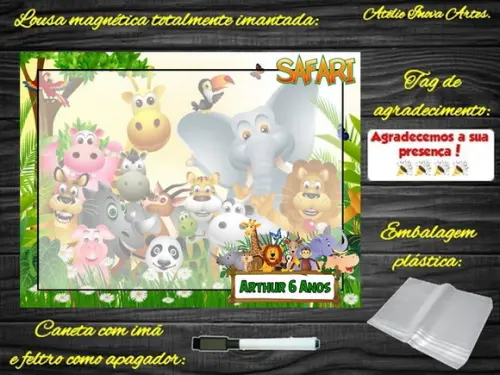 Lousa Magnética Safari com Embalagem