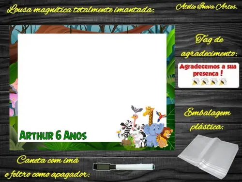 Lousa Magnética Safari com Embalagem