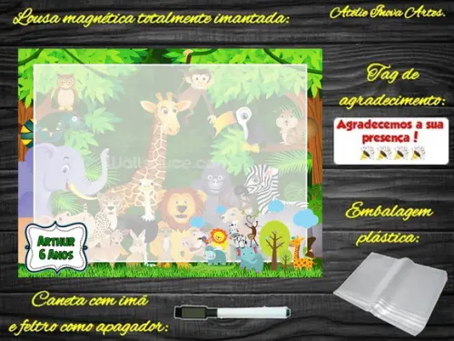 Lousa Magnética Safari com Embalagem