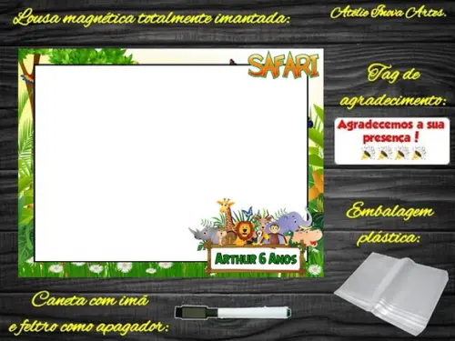 Lousa Magnética Safari com Embalagem