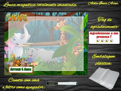 Lousa Magnética Safari com Embalagem