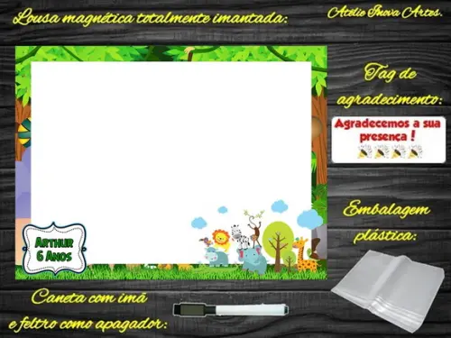 Lousa Magnética Safari com Embalagem