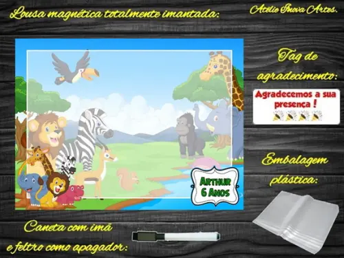 Lousa Magnética Safari com Embalagem