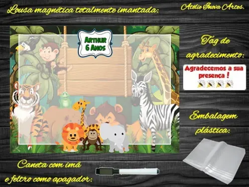 Lousa Magnética Safari com Embalagem