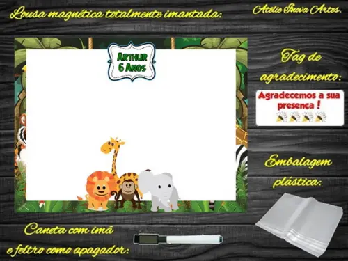 Lousa Magnética Safari com Embalagem