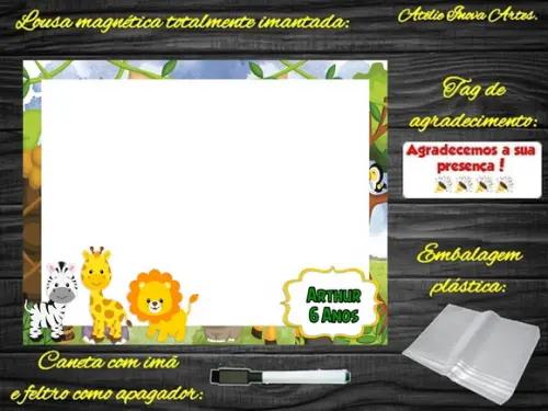 Lousa Magnética Safari com Embalagem