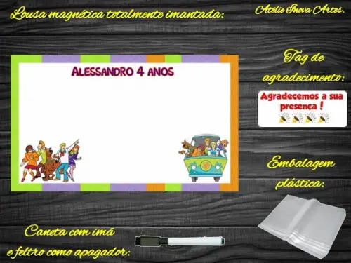 Lousa Magnética Scooby Doo com Embalagem