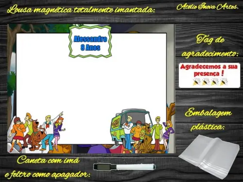 Lousa Magnética Scooby Doo com Embalagem