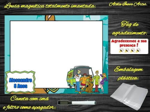 Lousa Magnética Scooby Doo com Embalagem