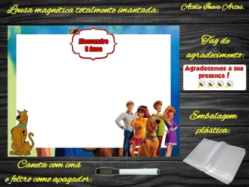 Lousa Magnética Scooby Doo com Embalagem
