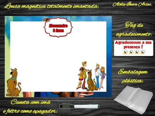 Lousa Magnética Scooby Doo com Embalagem