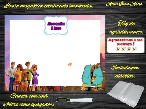 Lousa Magnética Scooby Doo com Embalagem