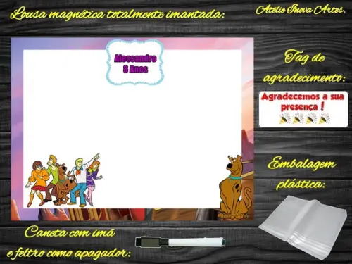 Lousa Magnética Scooby Doo com Embalagem