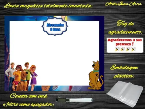 Lousa Magnética Scooby Doo com Embalagem