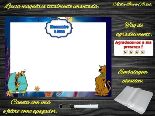 Lousa Magnética Scooby Doo com Embalagem