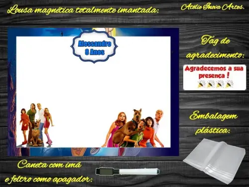 Lousa Magnética Scooby Doo com Embalagem