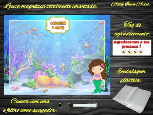 Lousa Magnética Sereia com Embalagem