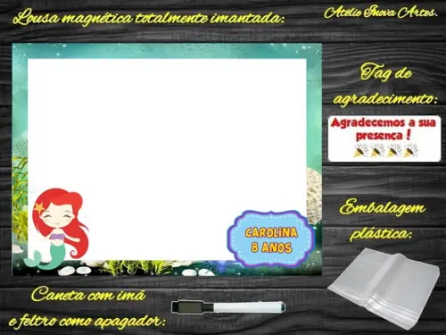 Lousa Magnética Sereia com Embalagem