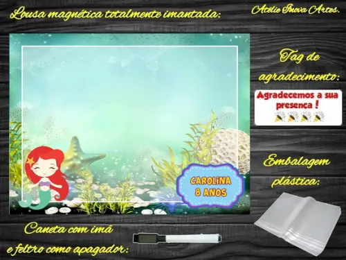 Lousa Magnética Sereia com Embalagem