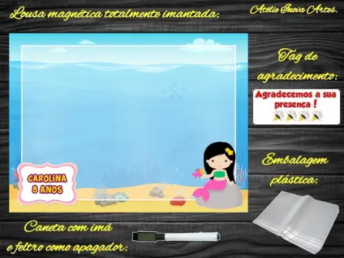 Lousa Magnética Sereia com Embalagem