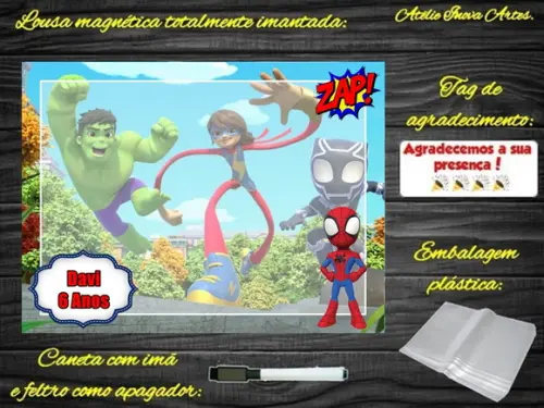 Lousa Magnética Spidey e Seus Amigos Esp. com Embalagem