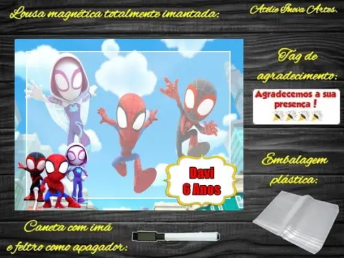 Lousa Magnética Spidey e Seus Amigos Esp. com Embalagem