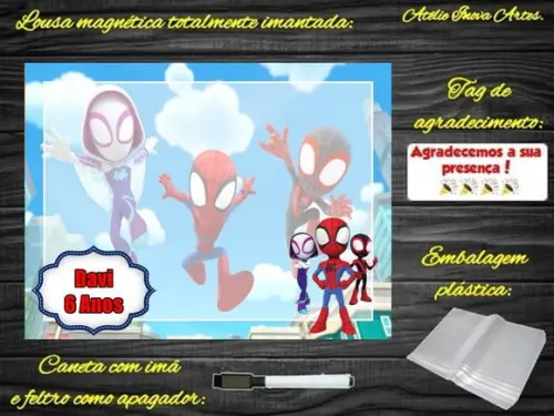 Lousa Magnética Spidey e Seus Amigos Esp. com Embalagem