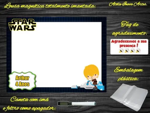 Lousa Magnética Star Wars com Embalagem