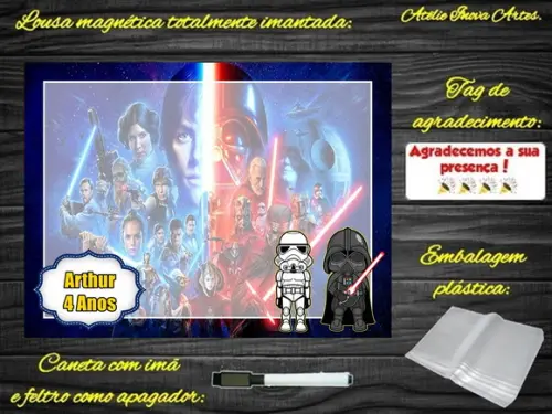 Lousa Magnética Star Wars com Embalagem