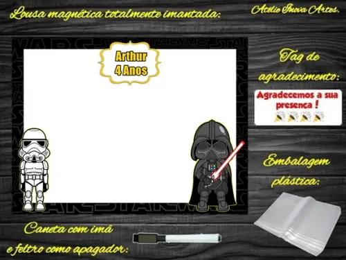 Lousa Magnética Star Wars com Embalagem