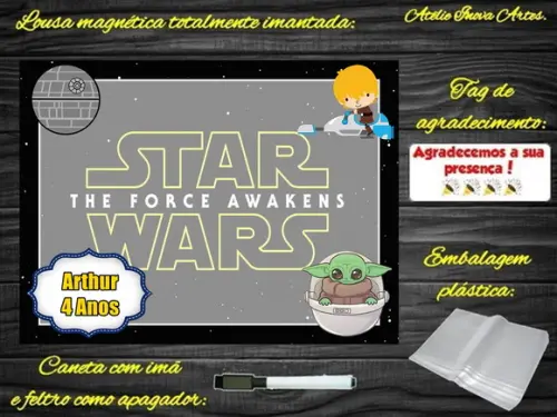 Lousa Magnética Star Wars com Embalagem