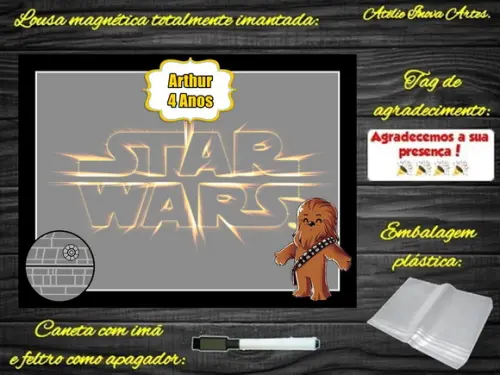 Lousa Magnética Star Wars com Embalagem