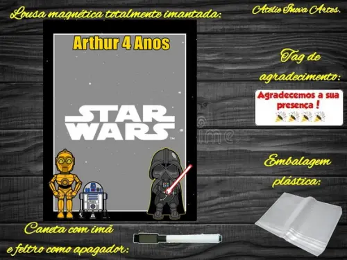 Lousa Magnética Star Wars com Embalagem
