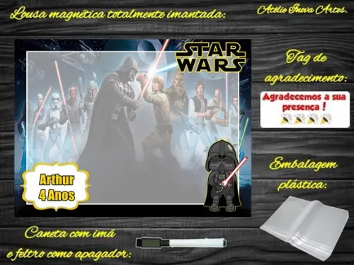 Lousa Magnética Star Wars com Embalagem