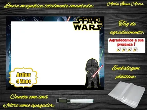 Lousa Magnética Star Wars com Embalagem