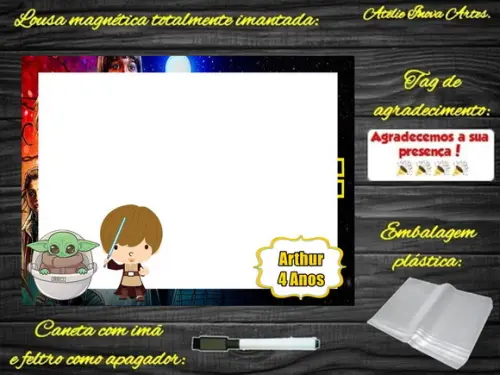 Lousa Magnética Star Wars com Embalagem